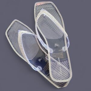 New Lauren Lorraine "Tampa" Elegant Clear Women's Sandals Size 9
